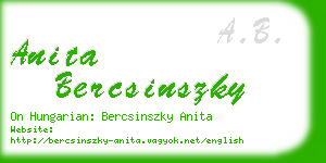 anita bercsinszky business card